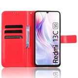 Xiaomi Redmi 13C (5G) - EIDERWOOD Kunstlæder Flip Cover m. Strop - Rød