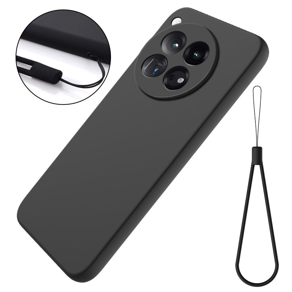EIDERWOOD OnePlus 12R Liquid Silikone Bagside Cover m. Strop - Sort