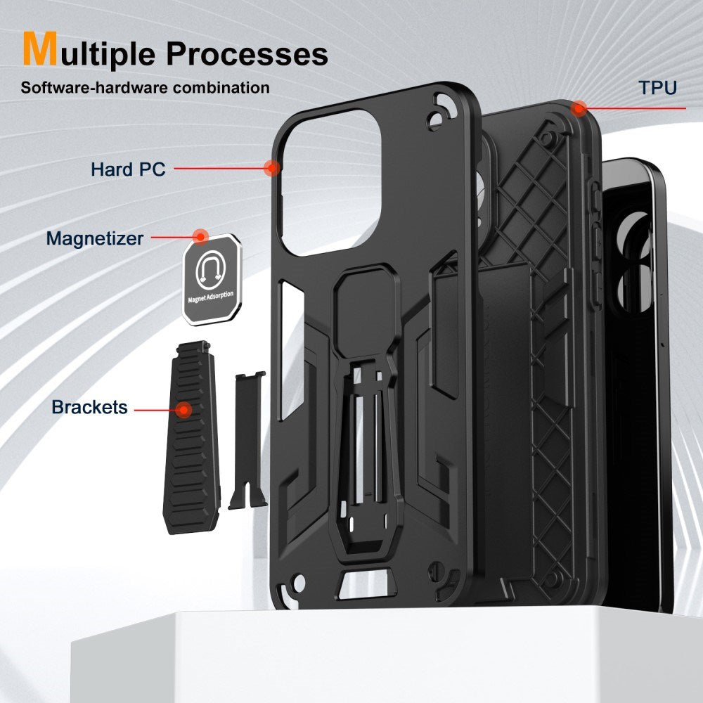 EIDERWOOD Motorola Edge 40 Neo Håndværker Bagside Cover m. Kickstand - Sort