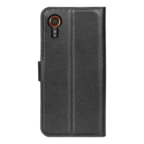 EIDERWOOD Samsung Galaxy Xcover 7 Litchi Læder Flip Cover m. Pung - Sort