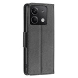 EIDERWOOD Xiaomi Redmi Note 13 (5G) Litchi Læder Flip Cover m. Pung & Strop - Sort