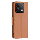 EIDERWOOD Xiaomi Redmi Note 13 (5G) Litchi Læder Flip Cover m. Pung & Strop - Brun