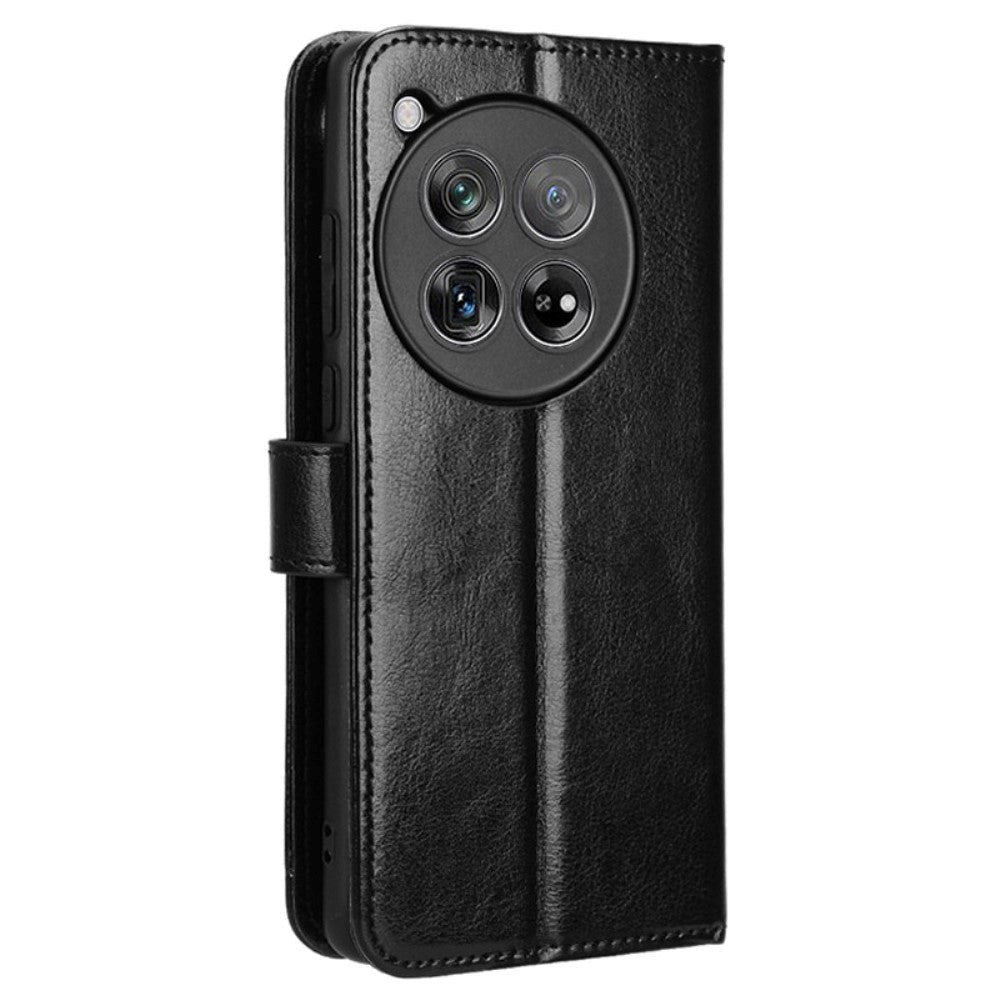 EIDERWOOD OnePlus 12R Blankt Læder Flip Cover m. Pung & Strop - Sort