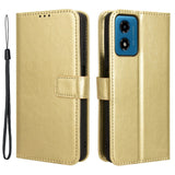 EIDERWOOD Motorola Moto G04 / G24 / G24 Power Blankt Læder Flip Cover m. Pung & Strop - Guld