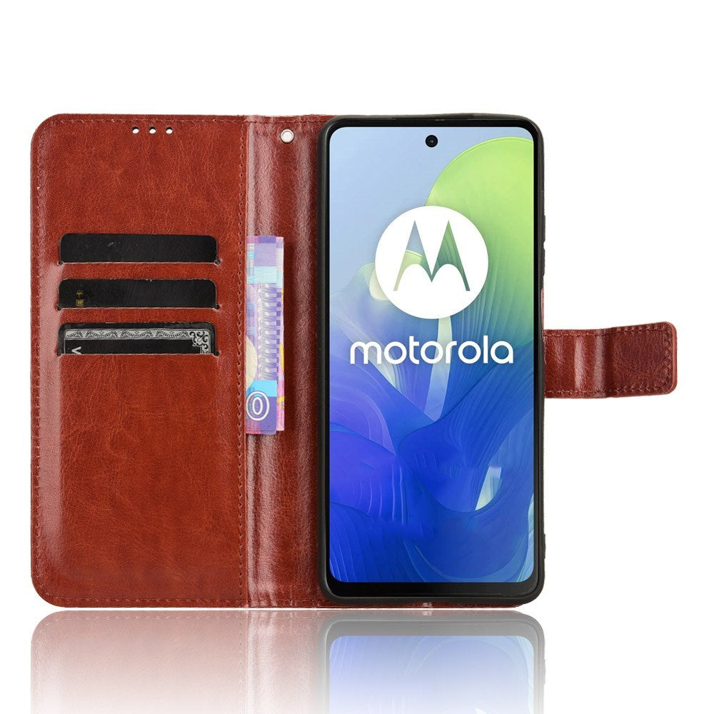 EIDERWOOD Motorola Moto G04 / G24 / G24 Power Blankt Læder Flip Cover m. Pung & Strop - Brun