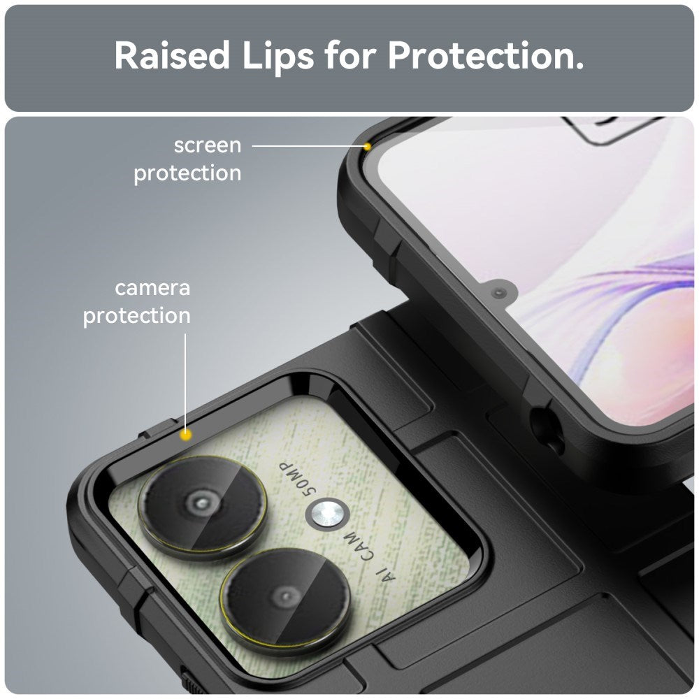 Xiaomi Poco C65 / Redmi 13C (4G / 5G) Rugged Shield Series Håndværker Bagside Cover - Sort