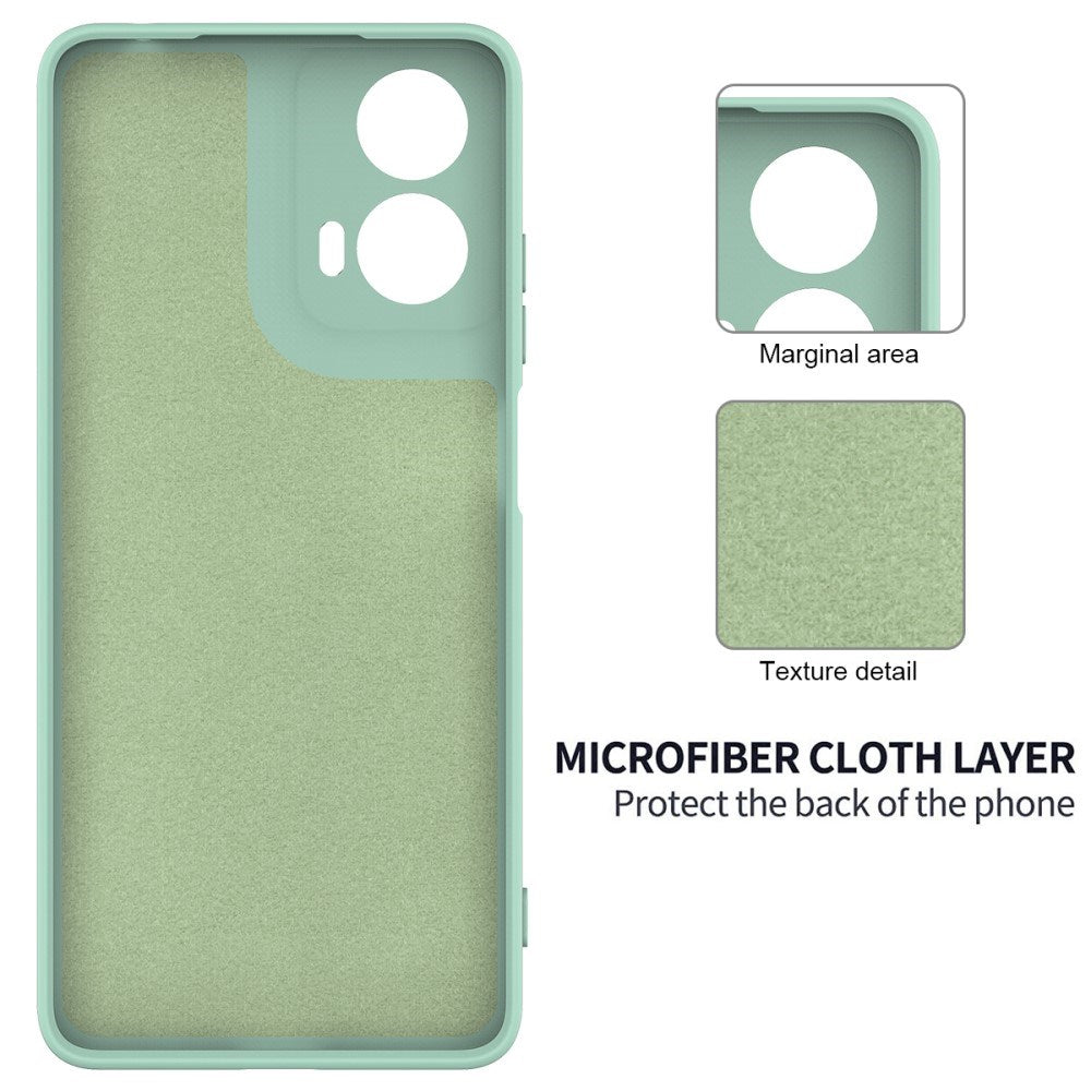 Motorola Moto G04 / G24 / G24 Power Liquid Silikone Bagside Cover m. Strop - Grøn