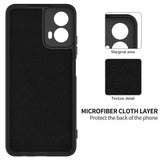 Motorola Moto G34 Liquid Silikone Bagside Cover m. Strop - Sort