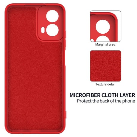 Motorola Moto G34 Liquid Silikone Bagside Cover m. Strop - Rød