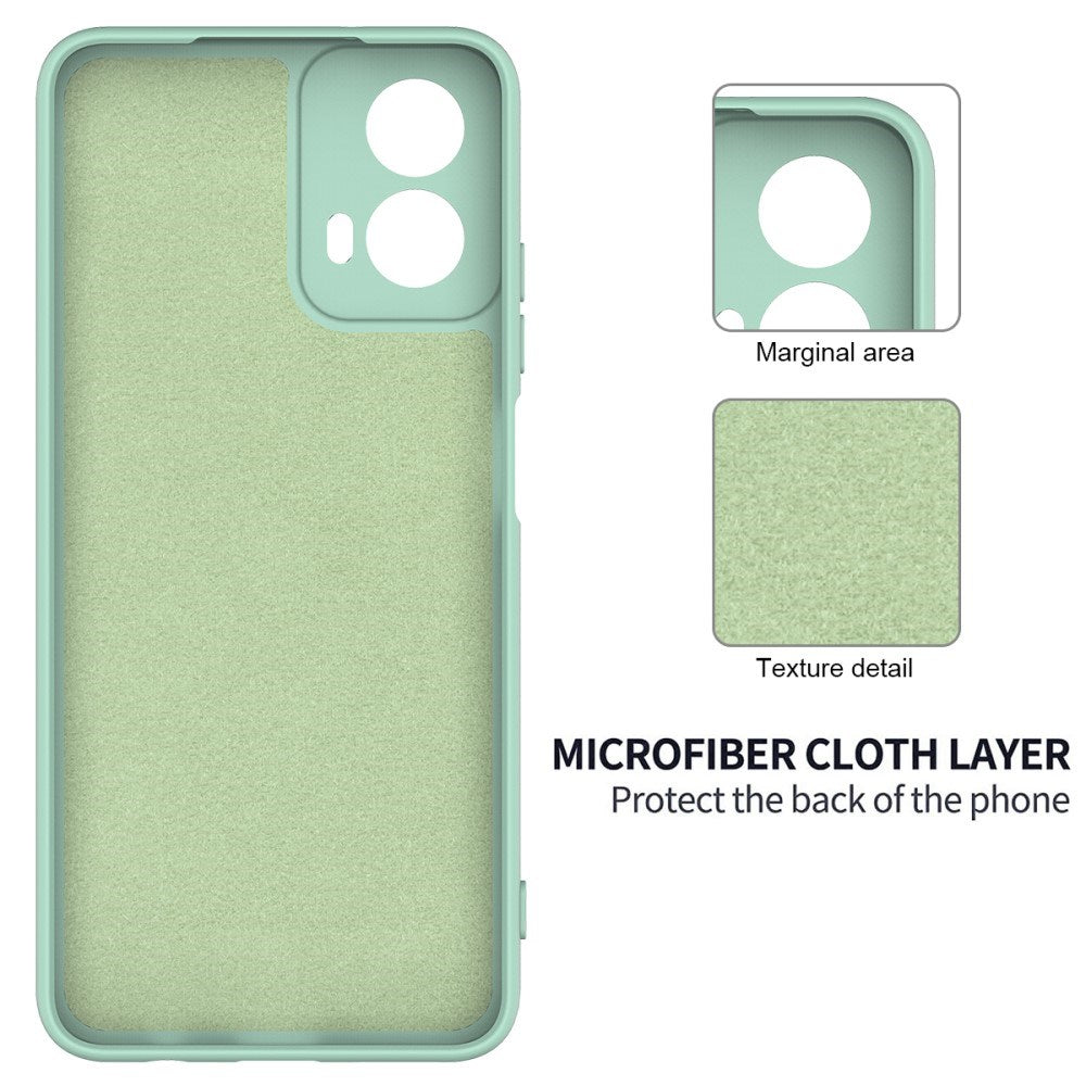 Motorola Moto G34 Liquid Silikone Bagside Cover m. Strop - Grøn