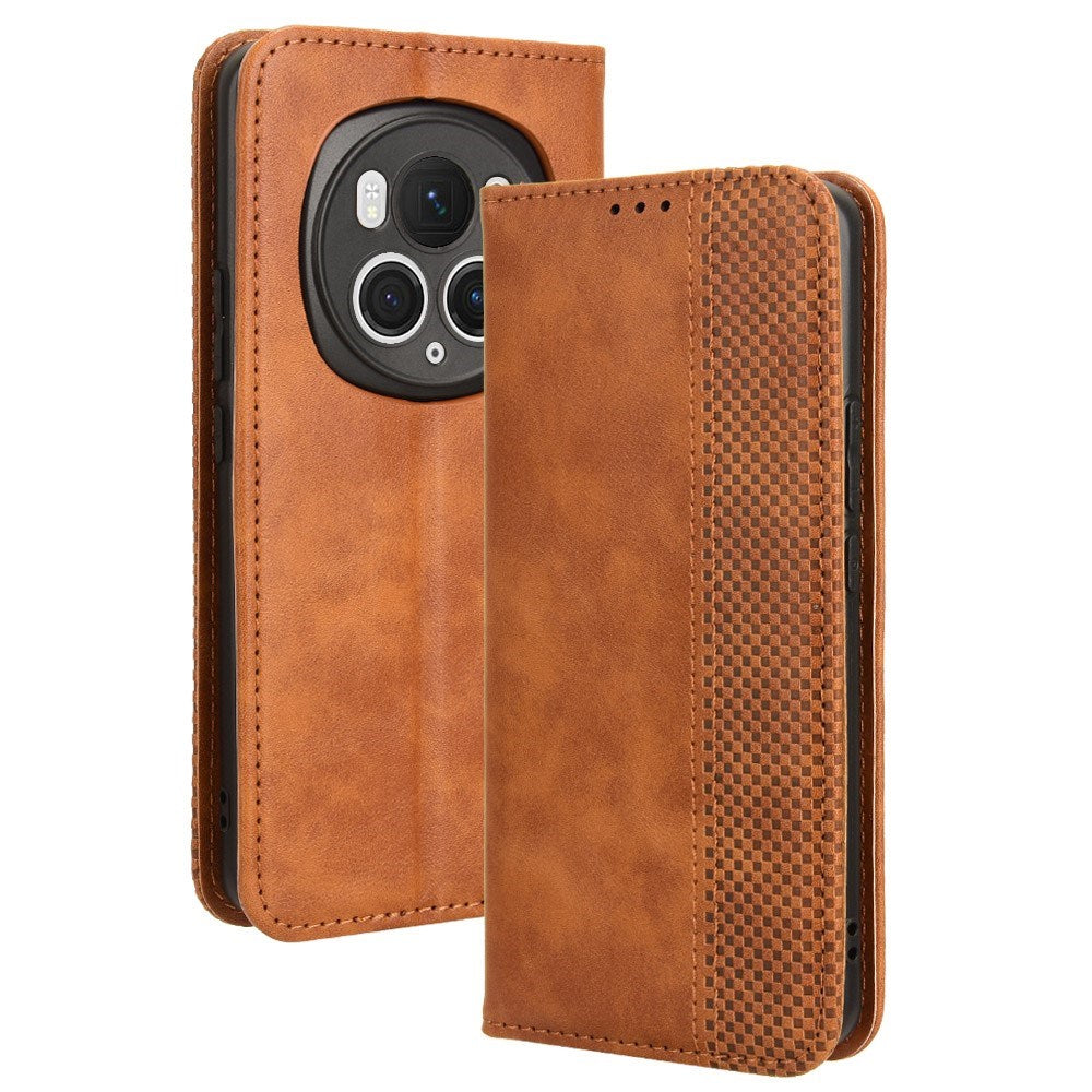 Honor Magic6 Pro (5G) - EIDERWOOD Magnetisk Kunstlæder Flip Cover - Brun