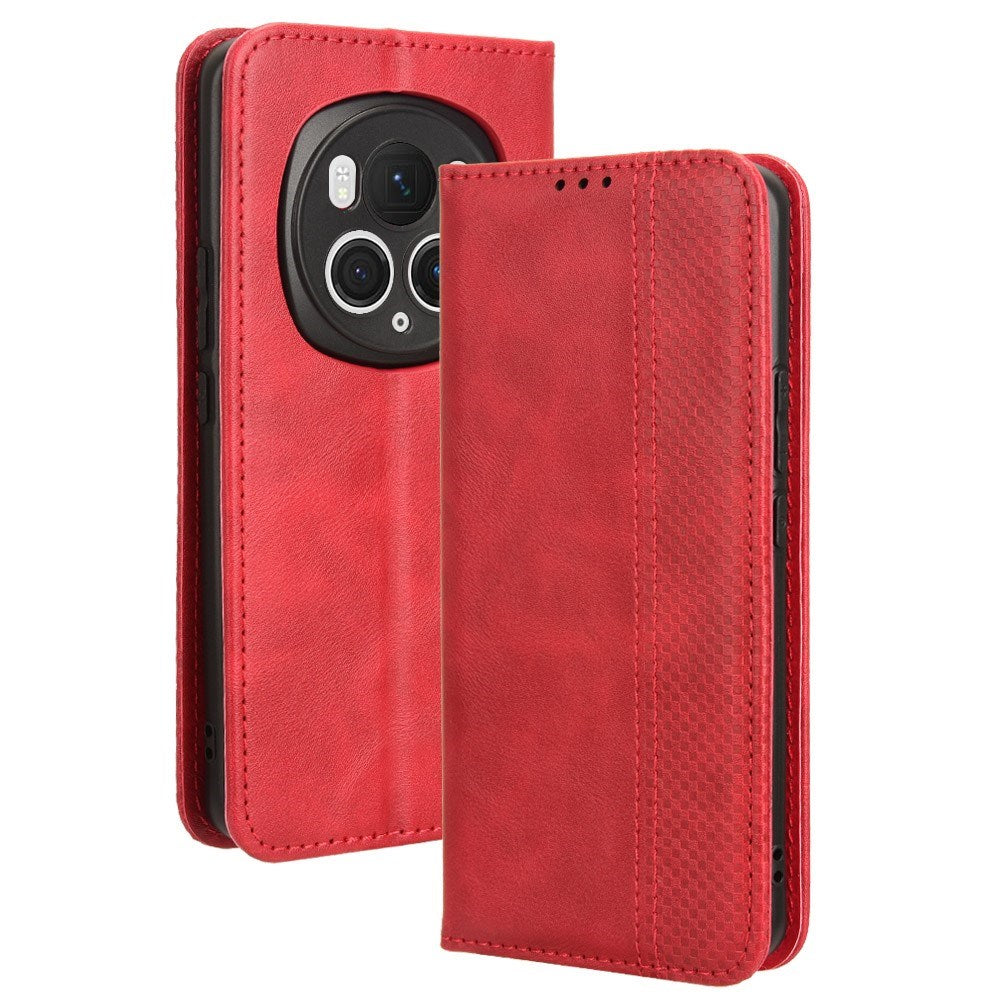 Honor Magic6 Pro (5G) - EIDERWOOD Magnetisk Kunstlæder Flip Cover - Rød