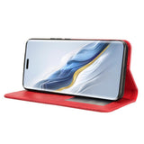 Honor Magic6 Pro (5G) - EIDERWOOD Magnetisk Kunstlæder Flip Cover - Rød