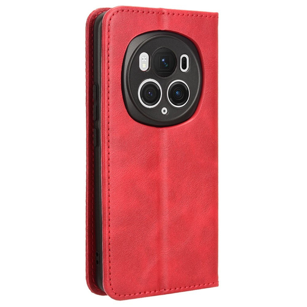 Honor Magic6 Pro (5G) - EIDERWOOD Magnetisk Kunstlæder Flip Cover - Rød