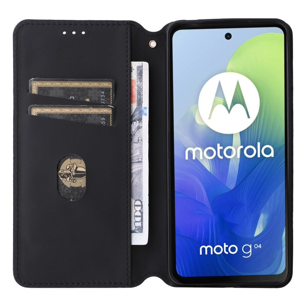 EIDERWOOD Motorola Moto G04 / G24 / G24 Power Læder Flip Cover m. Pung - Rhombus - Brun