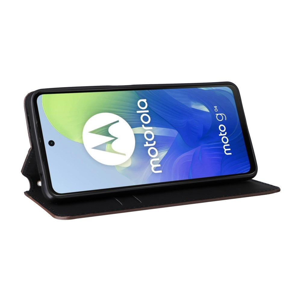 EIDERWOOD Motorola Moto G04 / G24 / G24 Power Læder Flip Cover m. Pung - Rhombus - Brun