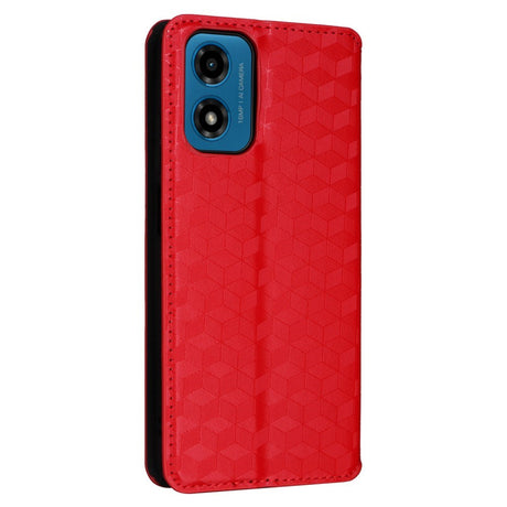 EIDERWOOD Motorola Moto G04 / G24 / G24 Power Læder Flip Cover m. Pung - Rhombus - Rød