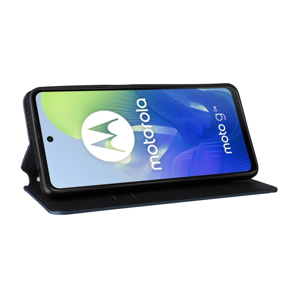 EIDERWOOD Motorola Moto G04 / G24 / G24 Power Læder Flip Cover m. Pung - Rhombus - Blå