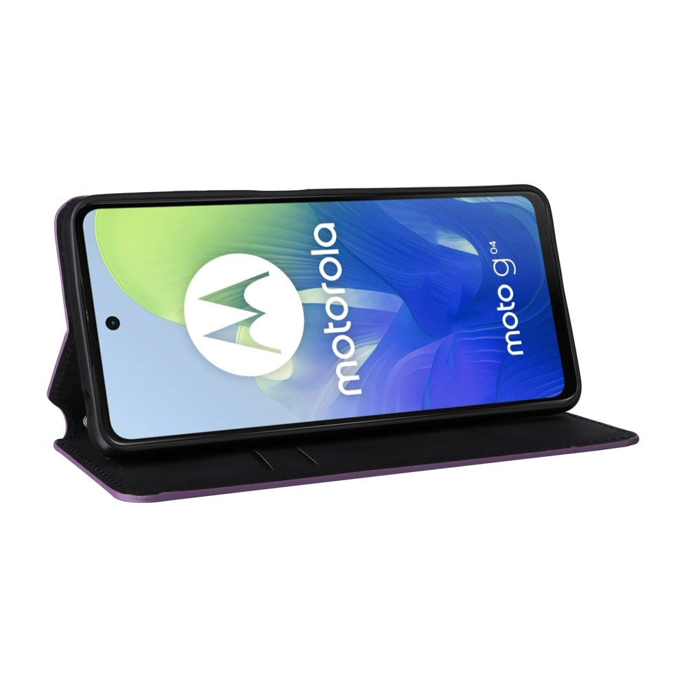 EIDERWOOD Motorola Moto G04 / G24 / G24 Power Læder Flip Cover m. Pung - Rhombus - Lilla