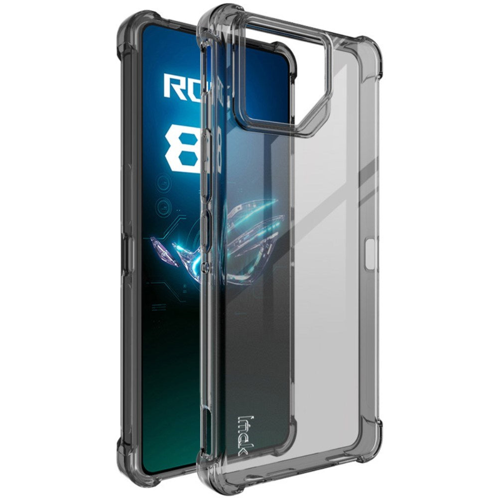 Asus ROG Phone 8 / 8 Pro IMAK Shock Resistant Plastik Bagside Cover - Gennemsigtig Sort
