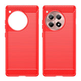 OnePlus 12R Brushed Carbon Bagside Cover - Rød