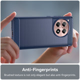 OnePlus 12R Brushed Carbon Bagside Cover - Blå