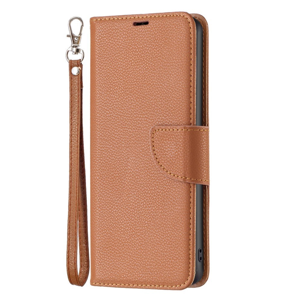 EIDERWOOD Xiaomi Redmi Note 13 Pro (4G) Litchi Læder Flip Cover m. Pung & Strop - Brun