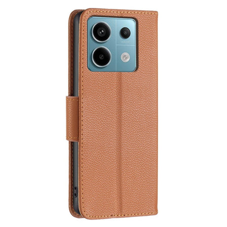 EIDERWOOD Xiaomi Redmi Note 13 Pro (4G) Litchi Læder Flip Cover m. Pung & Strop - Brun