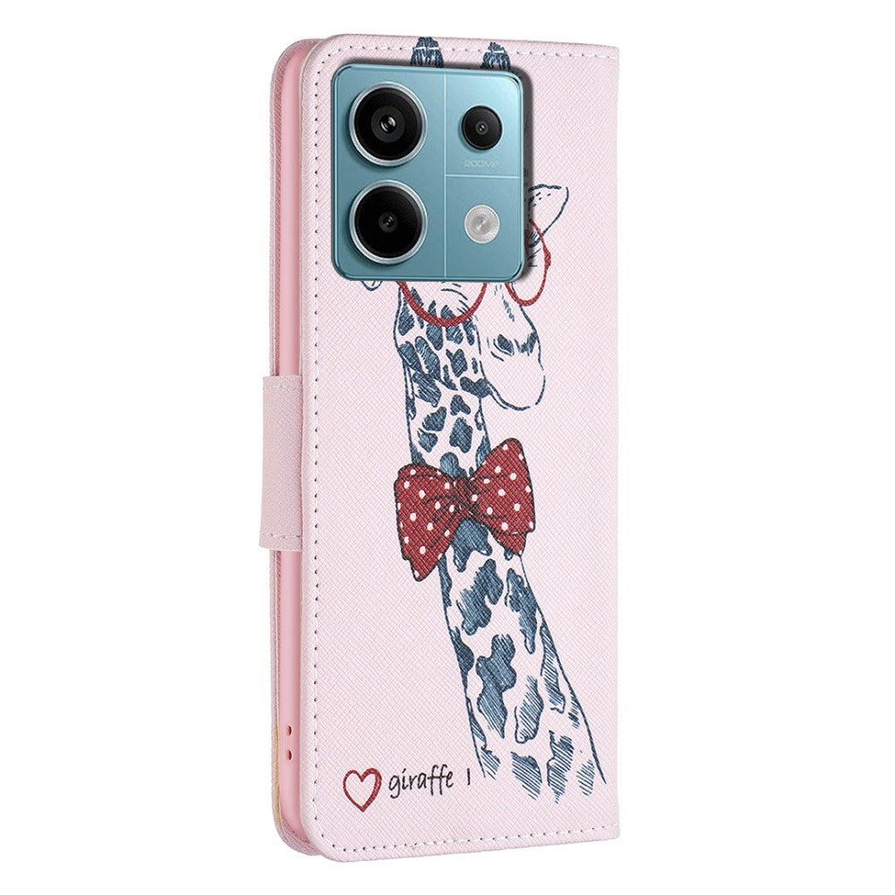 EIDERWOOD Xiaomi Redmi Note 13 Pro (4G) / Poco M6 Pro Læder Flip Cover m. Pung & Print - Giraf