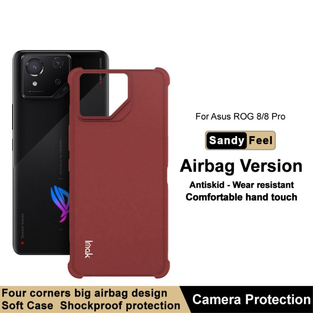 Asus ROG Phone 8 / 8 Pro IMAK Mat Fleksibel Plastik Bagside Cover - Rød