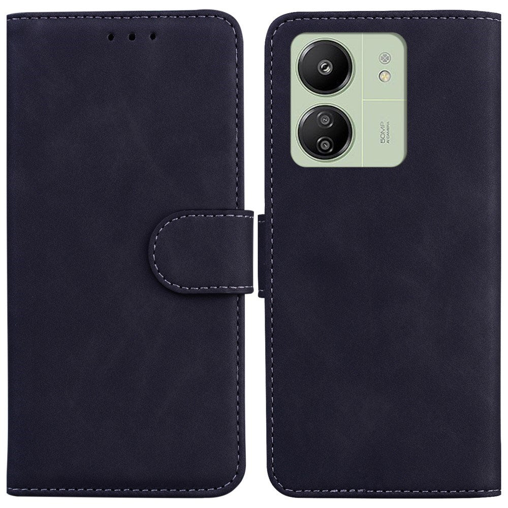 EIDERWOOD Xiaomi Redmi 13C (4G) / 13C (5G) / Poco C65 Kunstlæder Flip Case m. Pung & Ståfunktion - Sort