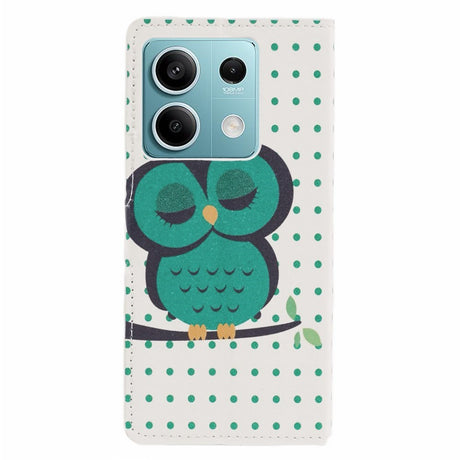 EIDERWOOD Xiaomi Redmi Note 13 (5G) Kunstlæder Flip Cover m. Pung & Ståfunktion - Sovende Ugle