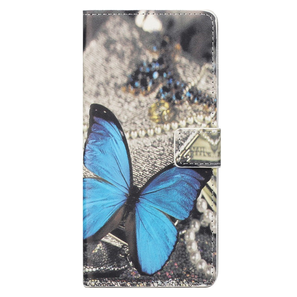 EIDERWOOD Xiaomi Redmi Note 13 (5G) Kunstlæder Flip Cover m. Pung & Ståfunktion - Blå Sommerfugl