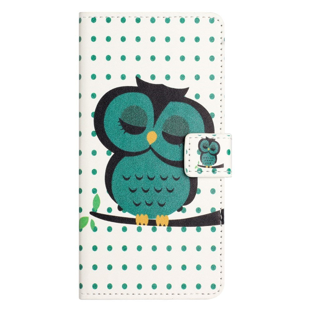 EIDERWOOD Xiaomi Redmi Note 13 (4G) Kunstlæder Flip Cover m. Pung & Ståfunktion - Sovende Ugle