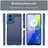 EIDERWOOD Motorola Moto G04 / G24 / G24 Power Brushed Carbon Bagside Cover - Blå