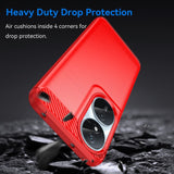 Honor X7b / 90 Smart - EIDERWOOD Brushed Carbon Fiber Fleksibelt Plastik Cover - Rød