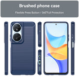 Honor X7b / 90 Smart - EIDERWOOD Brushed Carbon Fiber Fleksibelt Plastik Cover - Blå