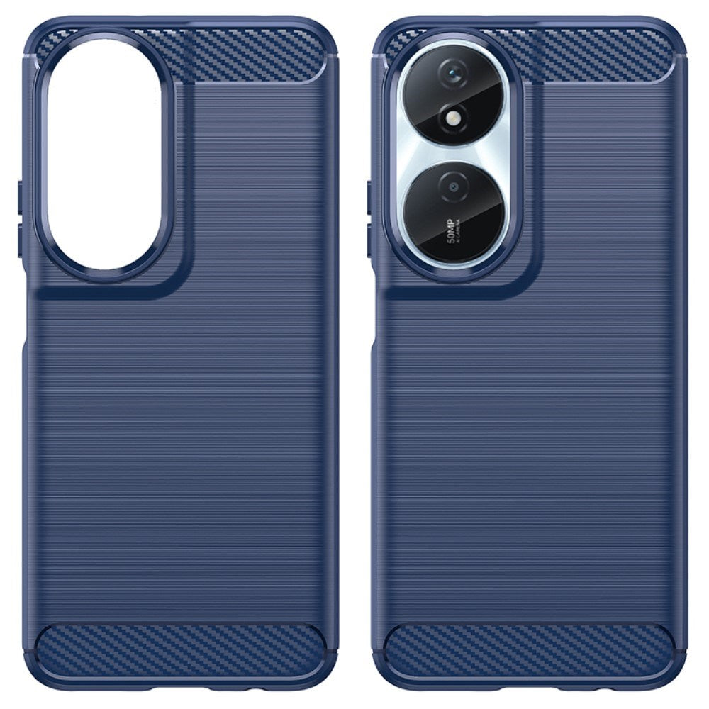 Honor X7b / 90 Smart - EIDERWOOD Brushed Carbon Fiber Fleksibelt Plastik Cover - Blå