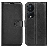 Honor X7b / 90 Smart - EIDERWOOD Kunstlæder Flip Cover m. Kortholder & Ståfunktion - Sort