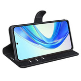 Honor X7b / 90 Smart - EIDERWOOD Kunstlæder Flip Cover m. Kortholder & Ståfunktion - Sort