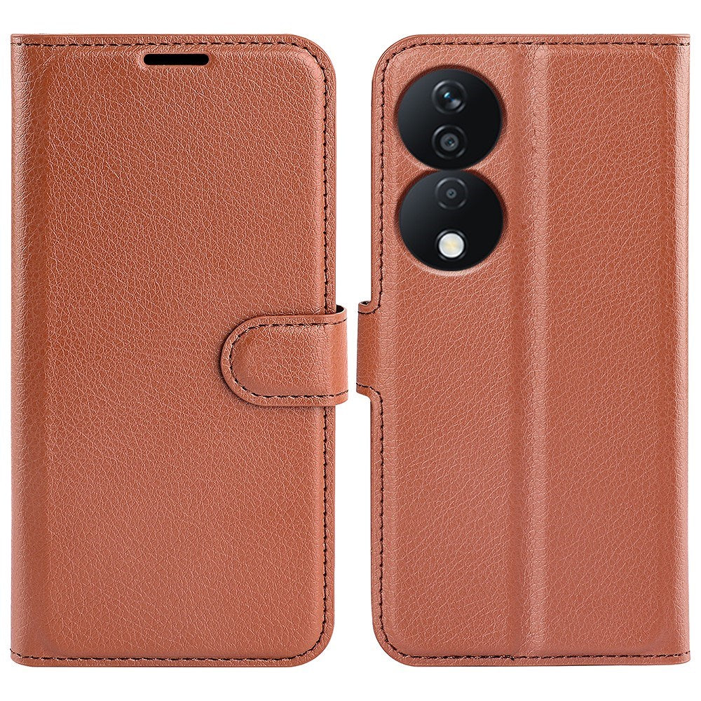 Honor X7b / 90 Smart - EIDERWOOD Kunstlæder Flip Cover m. Kortholder & Ståfunktion - Brun