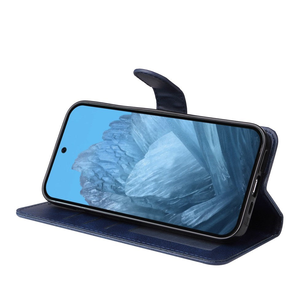EIDERWOOD Google Pixel 10 / 10 Pro / 9 / 9 Pro Kunstlæder Flip Cover m. Kortholder & Strop - Blå