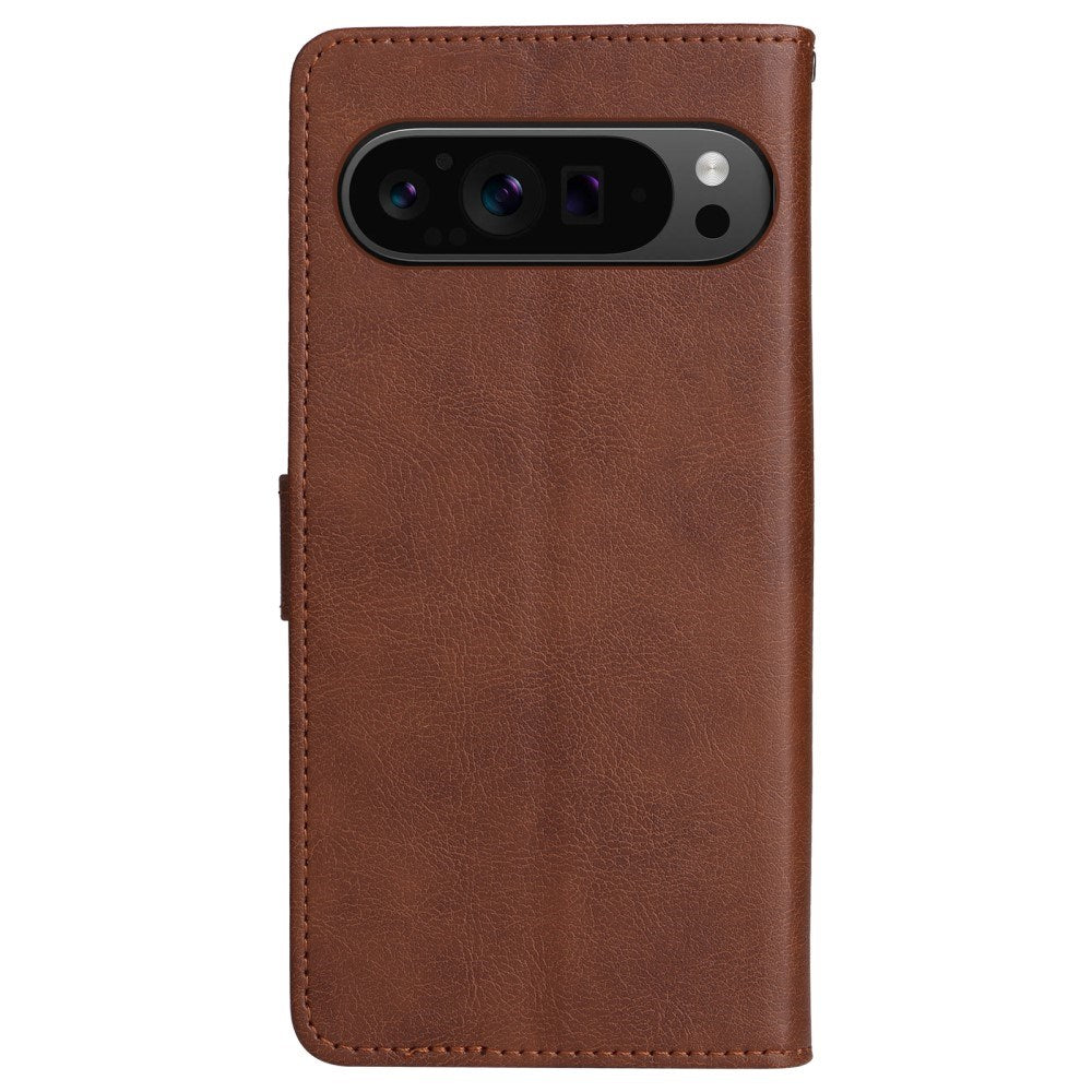 EIDERWOOD Google Pixel 9 Pro XL Læder Flip Cover m. Pung og Strop - Brun