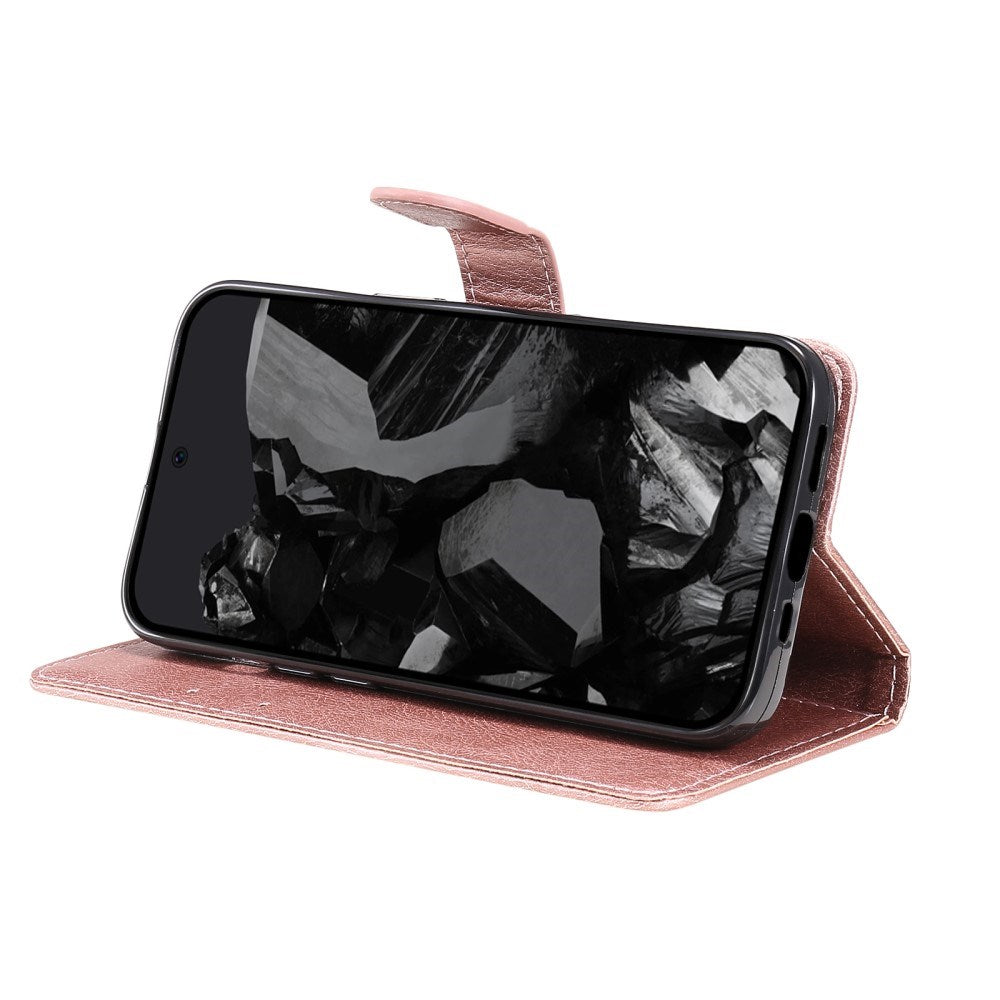 EIDERWOOD Google Pixel 9 Pro XL Læder Flip Cover m. Pung og Strop - Rose Gold