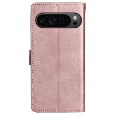 EIDERWOOD Google Pixel 9 Pro XL Læder Flip Cover m. Pung og Strop - Rose Gold