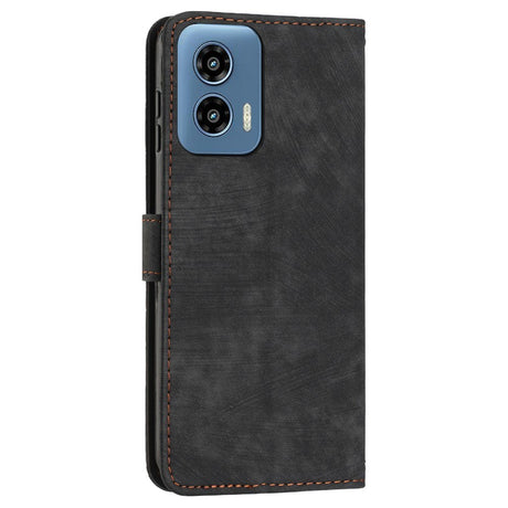 EIDERWOOD Motorola Moto G Play 5G (2024) Læder Flip Cover m. Pung og Strop - Sort