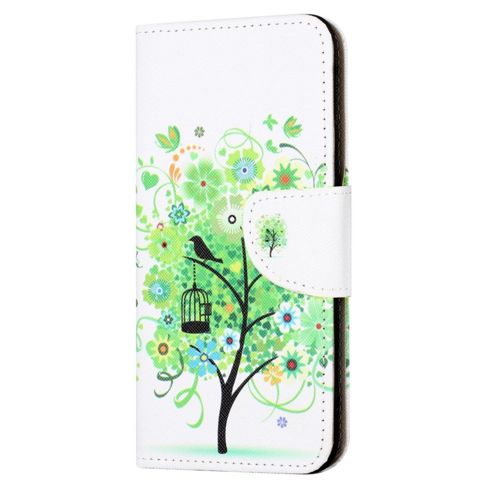 EIDERWOOD Motorola Moto G24 Power Læder Flip Cover m. Pung & Print - Grønt Træ