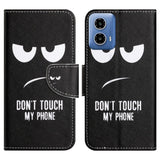 EIDERWOOD Motorola Moto G24 Power Læder Flip Cover m. Pung & Print - "Don't Touch My Phone"