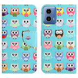 EIDERWOOD Motorola Moto G24 Power Læder Flip Cover m. Pung & Print - Ugler