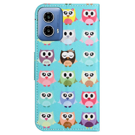 EIDERWOOD Motorola Moto G24 Power Læder Flip Cover m. Pung & Print - Ugler